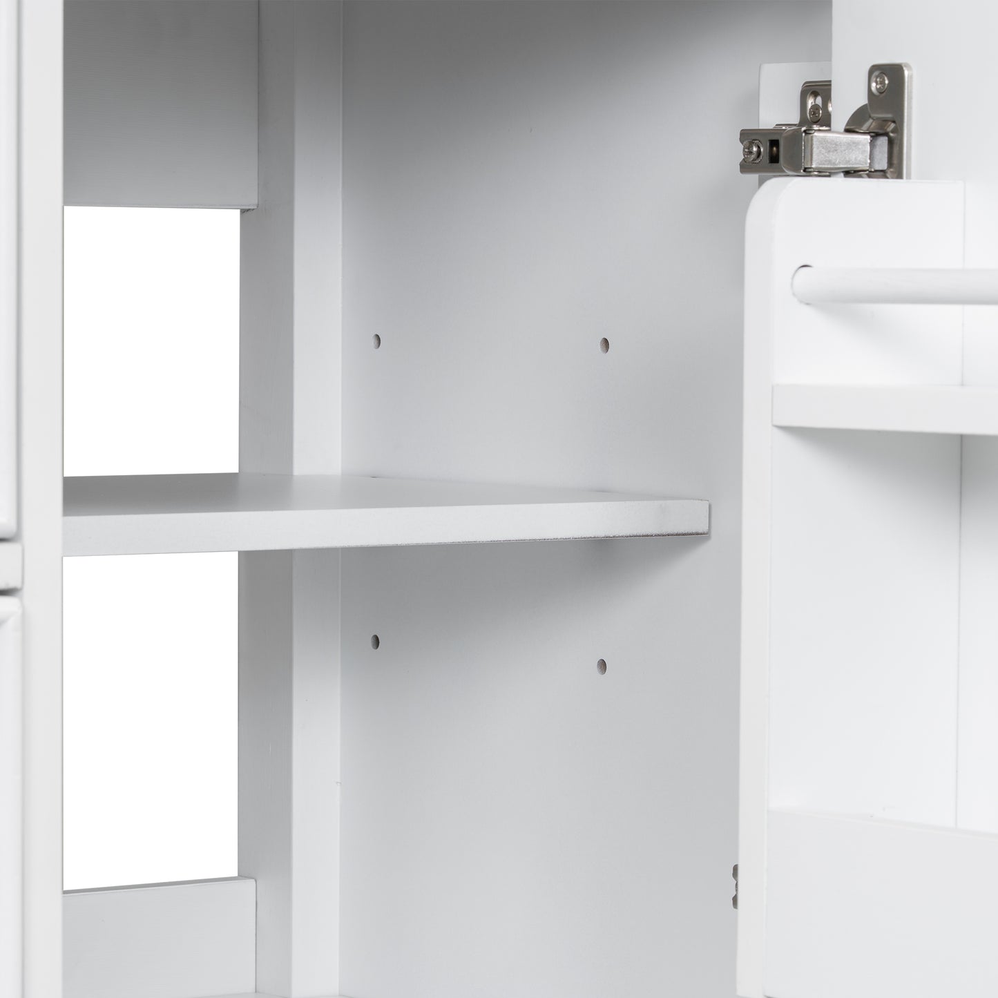 VanityFus 30-in White Bathroom Vanity Single Sink Combo Ceramic Top 1 door 3 drawers Undermount Adjustable Shelves