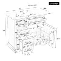 VanityFus 36-in Black Bathroom Vanity Single Sink Combo Ceramic Top 1 Soft Close Door 4 drawers Adjustable Shelves