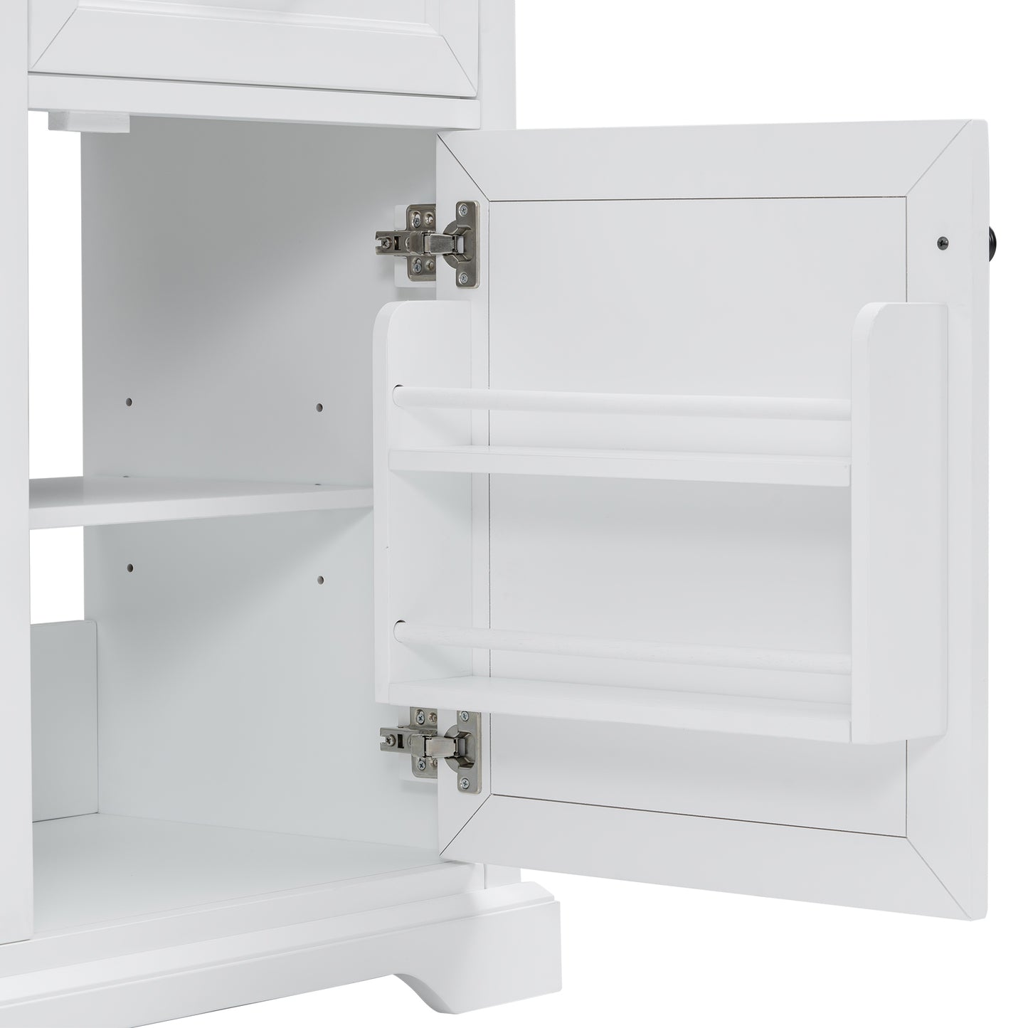 VanityFus 36-in White Bathroom Vanity Single Sink Combo Ceramic Top 1 Soft Close Door 4 drawers Adjustable Shelves