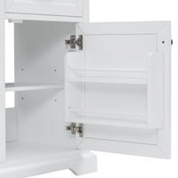 VanityFus 36-in White Bathroom Vanity Single Sink Combo Ceramic Top 1 Soft Close Door 4 drawers Adjustable Shelves