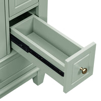 VanityFus 24-in Bathroom Vanity Green Single Sink Combo with Ceramic Top 1 Soft Close Door 3 Drawers