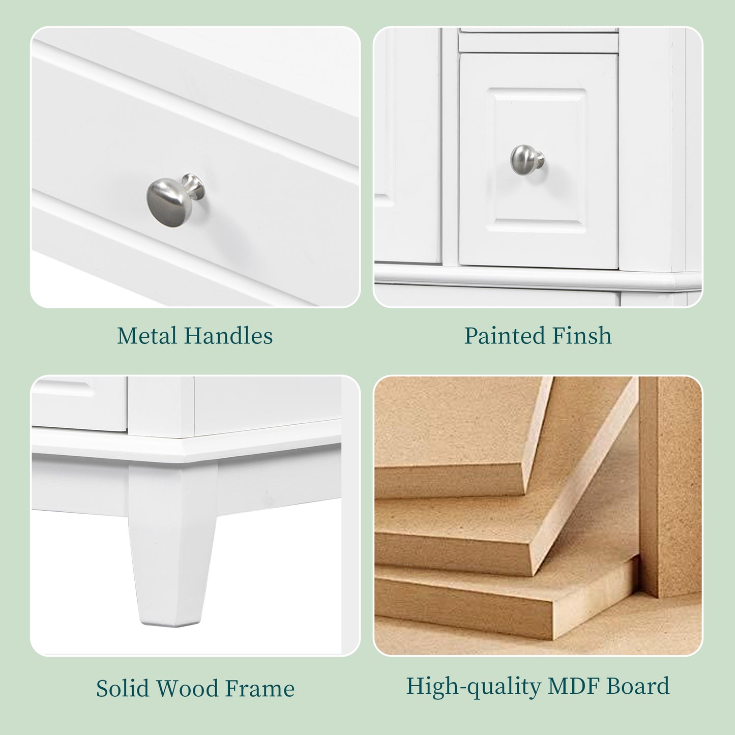 VanityFus 24-in White Bathroom Vanity Single Sink Combo Ceramic Top 1 Soft Close Door 3 drawers Undermount