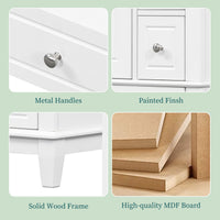 VanityFus 24-in White Bathroom Vanity Single Sink Combo Ceramic Top 1 Soft Close Door 3 drawers Undermount