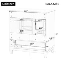 VanityFus 30-in Black Bathroom Vanity Single Sink Combo Ceramic Top 1 Soft Close Door 3 drawers Undermount