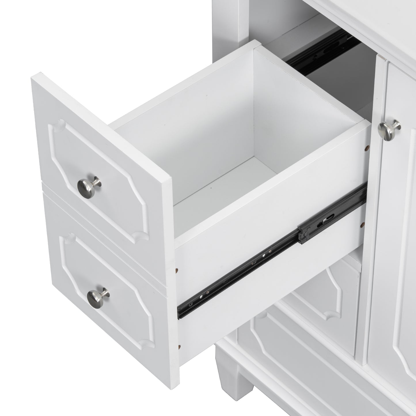VanityFus 30-in White Bathroom Vanity Single Sink Combo Ceramic Top 1 Soft Close Door 3 drawers Undermount