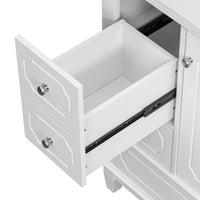 VanityFus 30-in White Bathroom Vanity Single Sink Combo Ceramic Top 1 Soft Close Door 3 drawers Undermount