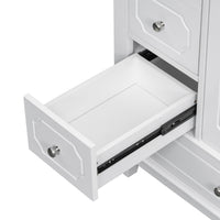 VanityFus 30-in White Bathroom Vanity Single Sink Combo Ceramic Top 1 Soft Close Door 3 drawers Undermount