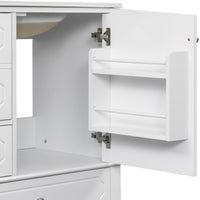 VanityFus 30-in White Bathroom Vanity Single Sink Combo Ceramic Top 1 Soft Close Door 3 drawers Undermount