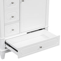 VanityFus 30-in White Bathroom Vanity Single Sink Combo Ceramic Top 1 Soft Close Door 3 drawers Undermount