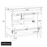 VanityFus 36-in Black Bathroom Vanity Single Sink Combo Ceramic Top 1 Soft Close Door 3 drawers Undermount