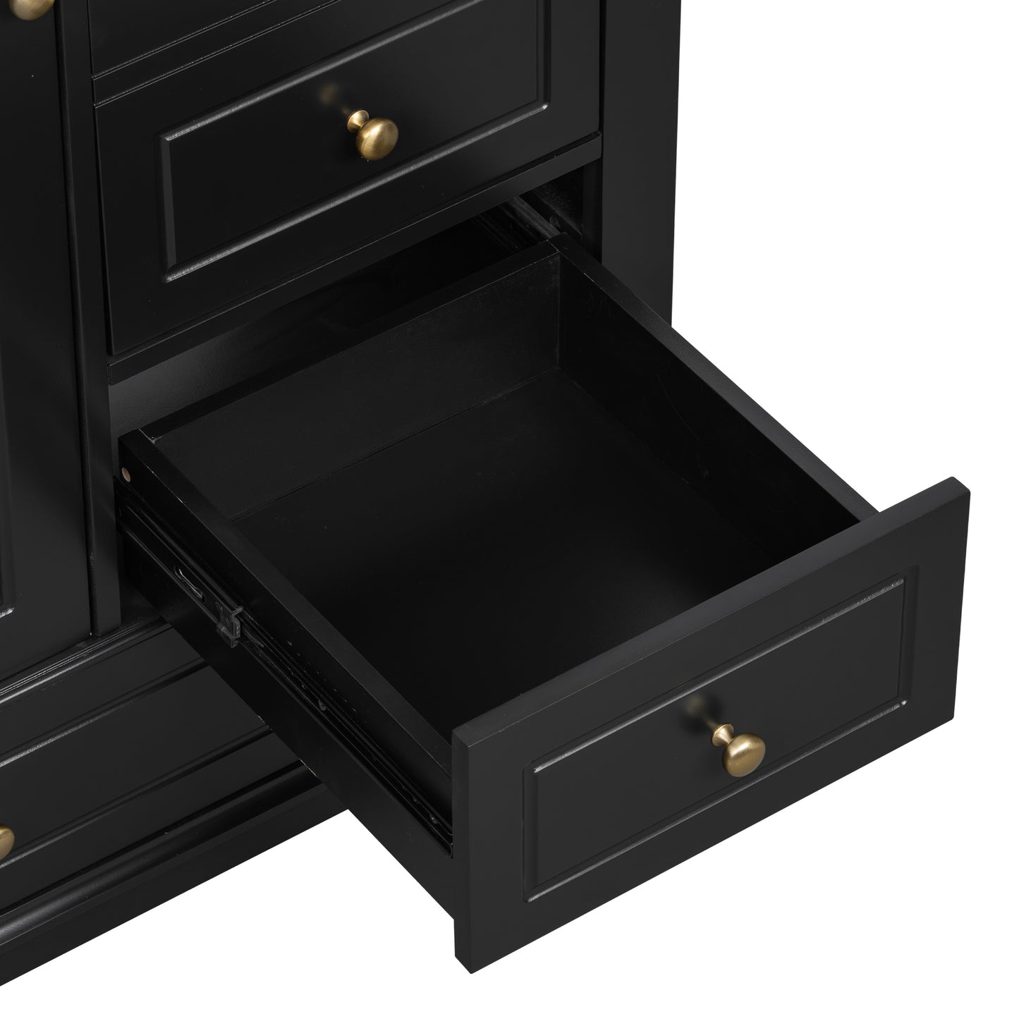 VanityFus 36-in Black Bathroom Vanity Single Sink Combo Ceramic Top 1 Soft Close Door 3 drawers Undermount