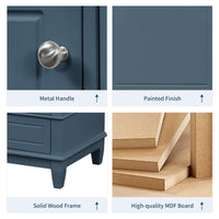 VanityFus 36-in Bathroom Vanity Blue Grey Single Sink Combo with Ceramic Top 1 Soft Close Door 3 Drawers