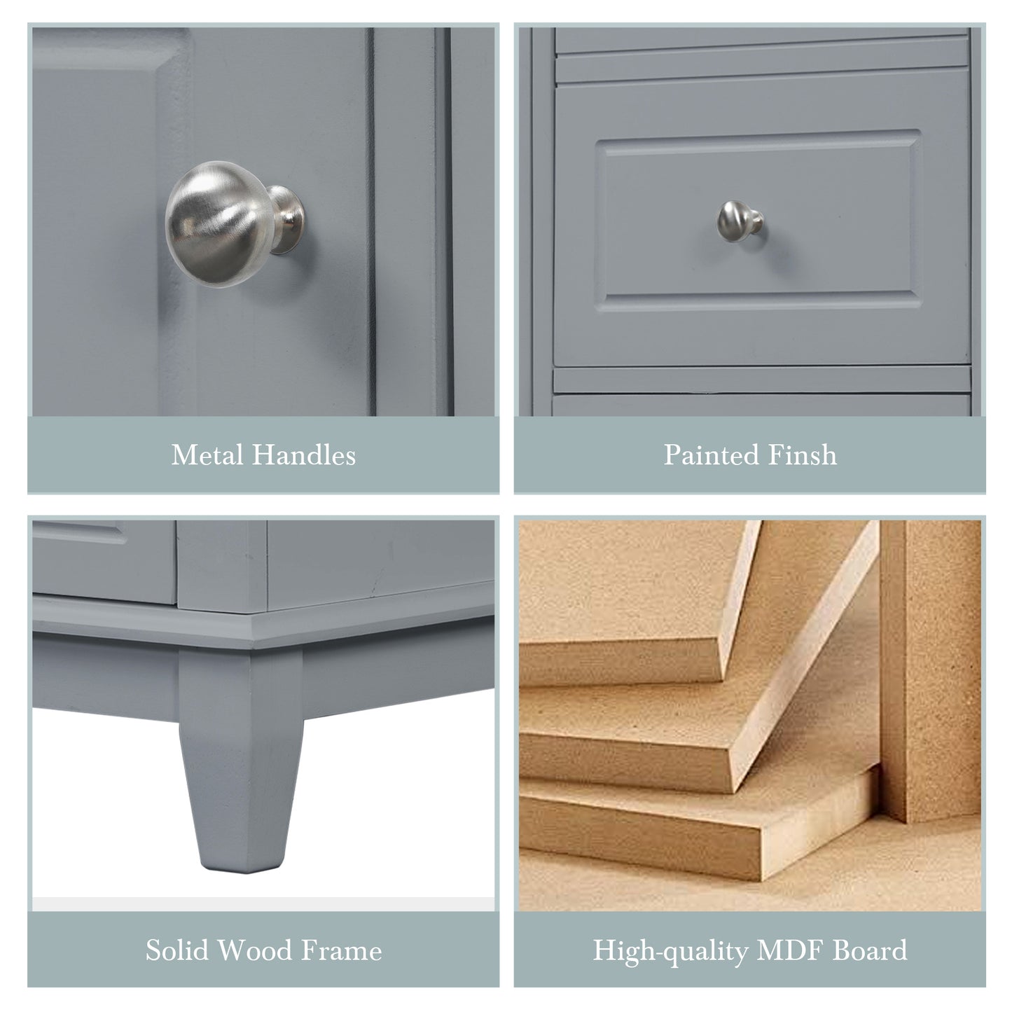 VanityFus 36-in Gray Bathroom Vanity Single Sink Combo Ceramic Top 1 Soft Close Door 3 drawers Undermount
