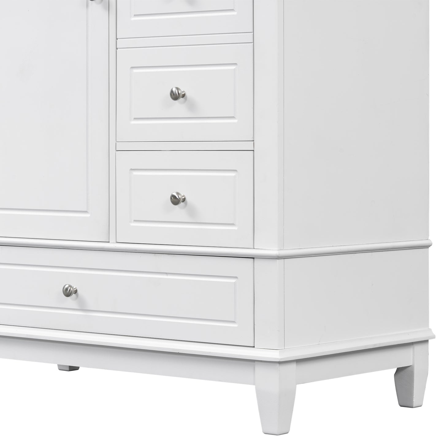 VanityFus 36-in White Bathroom Vanity Single Sink Combo Ceramic Top 1 Soft Close Door 3 drawers Undermount