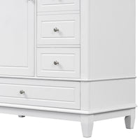 VanityFus 36-in White Bathroom Vanity Single Sink Combo Ceramic Top 1 Soft Close Door 3 drawers Undermount