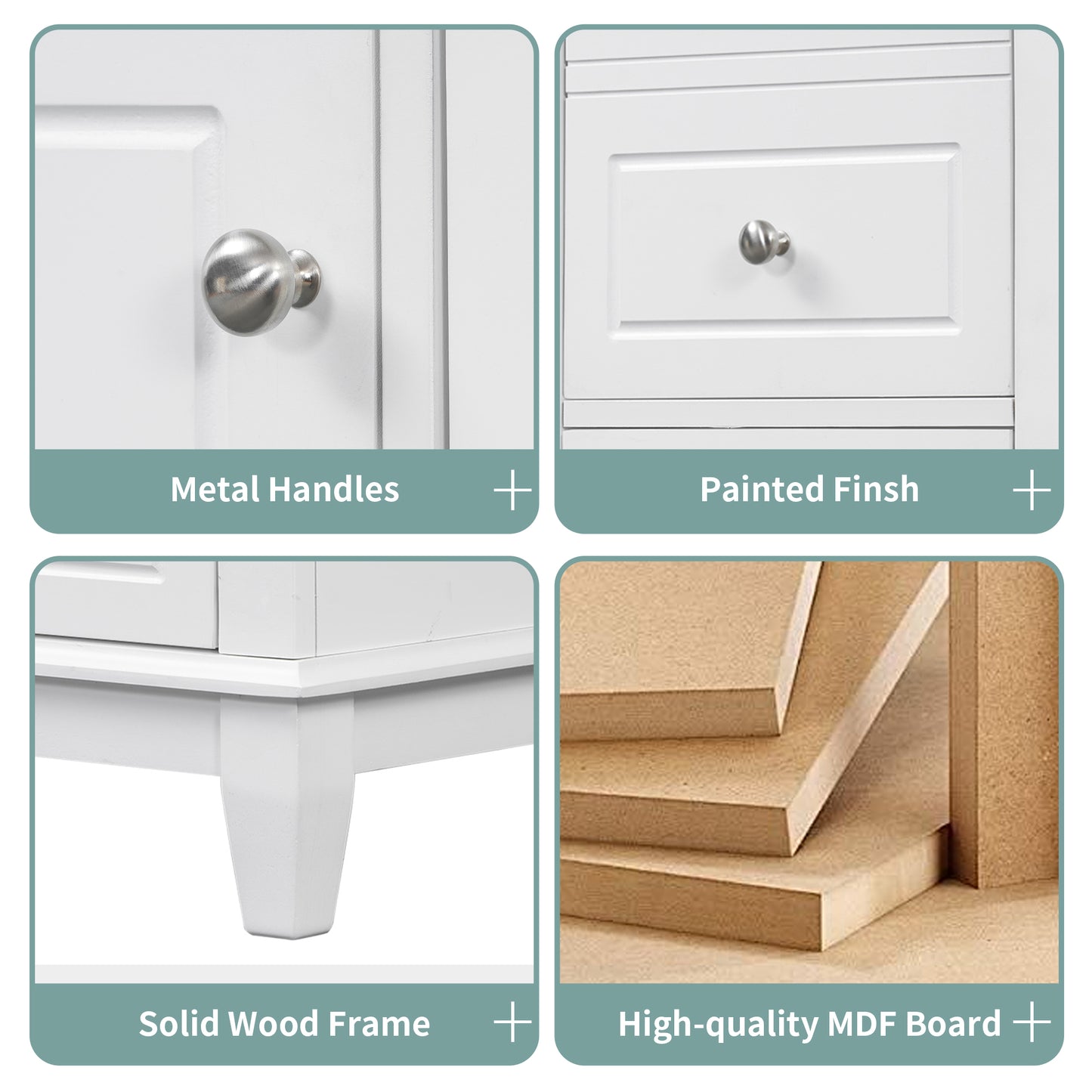 VanityFus 36-in White Bathroom Vanity Single Sink Combo Ceramic Top 1 Soft Close Door 3 drawers Undermount
