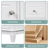 VanityFus 36-in White Bathroom Vanity Single Sink Combo Ceramic Top 1 Soft Close Door 3 drawers Undermount