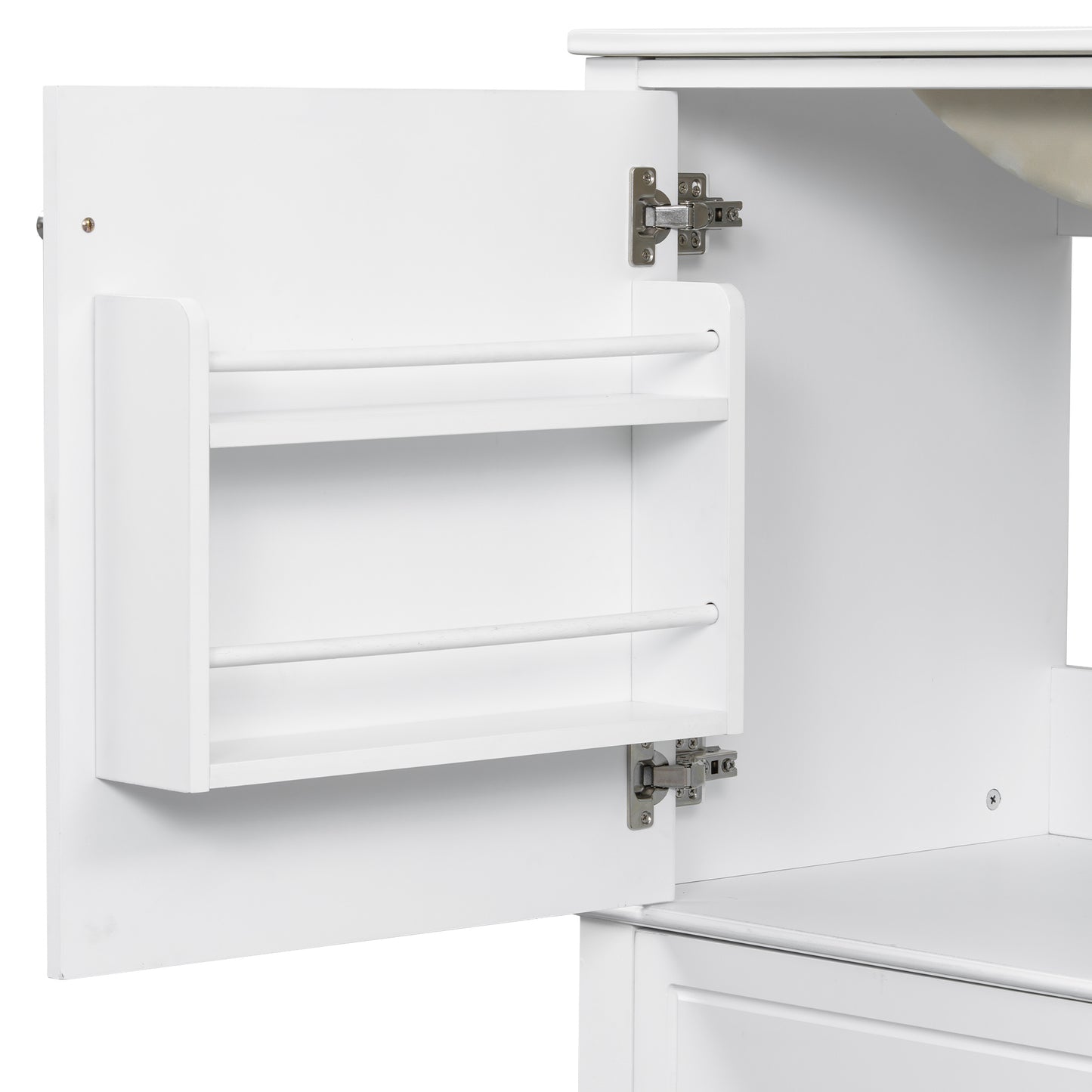 VanityFus 36-in White Bathroom Vanity Single Sink Combo Ceramic Top 1 Soft Close Door 3 drawers Undermount