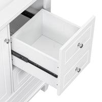 VanityFus 36-in White Bathroom Vanity Single Sink Combo Ceramic Top 1 Soft Close Door 3 drawers Undermount