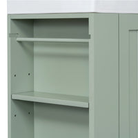 VanityFus 20-in Green Bathroom Vanity Single Sink Combo Ceramic Top 1 drawer Wall-mounted Adjustable Shelves