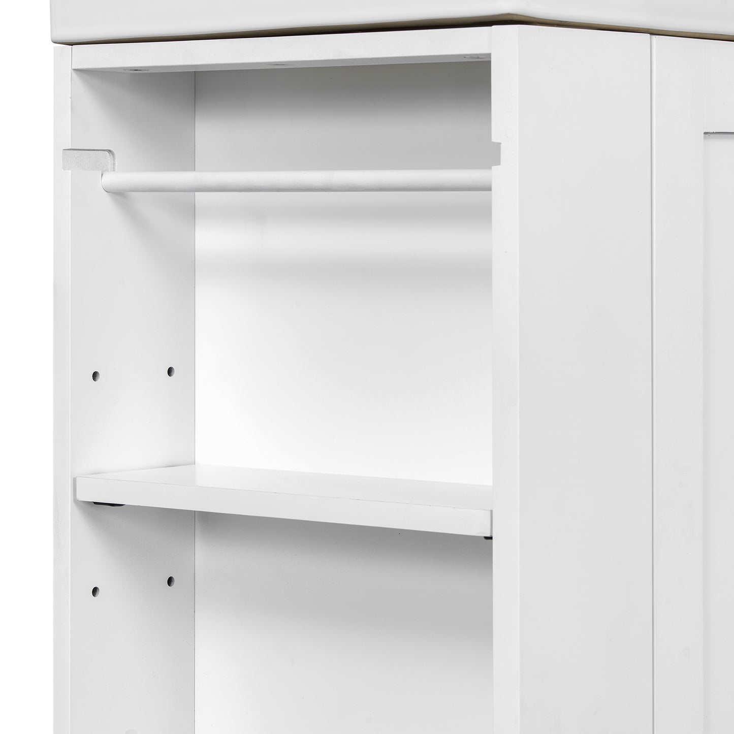 VanityFus 20-in White Bathroom Vanity Single Sink Combo Ceramic Top 1 drawer Wall-mounted Adjustable Shelves