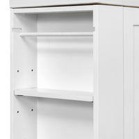 VanityFus 20-in White Bathroom Vanity Single Sink Combo Ceramic Top 1 drawer Wall-mounted Adjustable Shelves