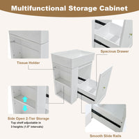 VanityFus 20-in White Bathroom Vanity Single Sink Combo Ceramic Top 1 drawer Wall-mounted Adjustable Shelves