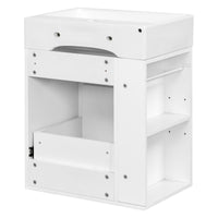 VanityFus 20-in White Bathroom Vanity Single Sink Combo Ceramic Top 1 drawer Wall-mounted Adjustable Shelves