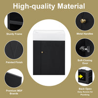 VanityFus 20-in Black Bathroom Vanity Single Sink Combo Ceramic Top 1 Soft Close Door Wall-mounted Adjustable Shelves