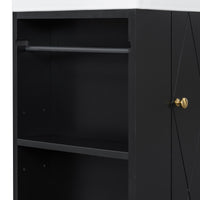 VanityFus 20-in Black Bathroom Vanity Single Sink Combo Ceramic Top 1 Soft Close Door Wall-mounted Adjustable Shelves