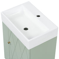 VanityFus 20-in Green Bathroom Vanity Single Sink Combo Ceramic Top 1 Soft Close Door Wall-mounted Adjustable Shelves