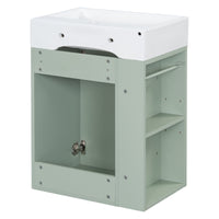 VanityFus 20-in Green Bathroom Vanity Single Sink Combo Ceramic Top 1 Soft Close Door Wall-mounted Adjustable Shelves