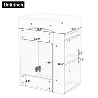 VanityFus 20-in Green Bathroom Vanity Single Sink Combo Ceramic Top 1 Soft Close Door Wall-mounted Adjustable Shelves
