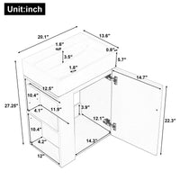 VanityFus 20-in Green Bathroom Vanity Single Sink Combo Ceramic Top 1 Soft Close Door Wall-mounted Adjustable Shelves