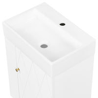 VanityFus 20-in White Bathroom Vanity Single Sink Combo Ceramic Top 1 Soft Close Door Wall-mounted Adjustable Shelves