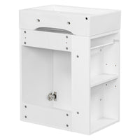 VanityFus 20-in White Bathroom Vanity Single Sink Combo Ceramic Top 1 Soft Close Door Wall-mounted Adjustable Shelves