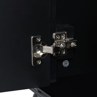 VanityFus 36-in Black Bathroom Vanity Single Sink Combo Ceramic Top 2 Soft Close Doors 3 drawers Undermount