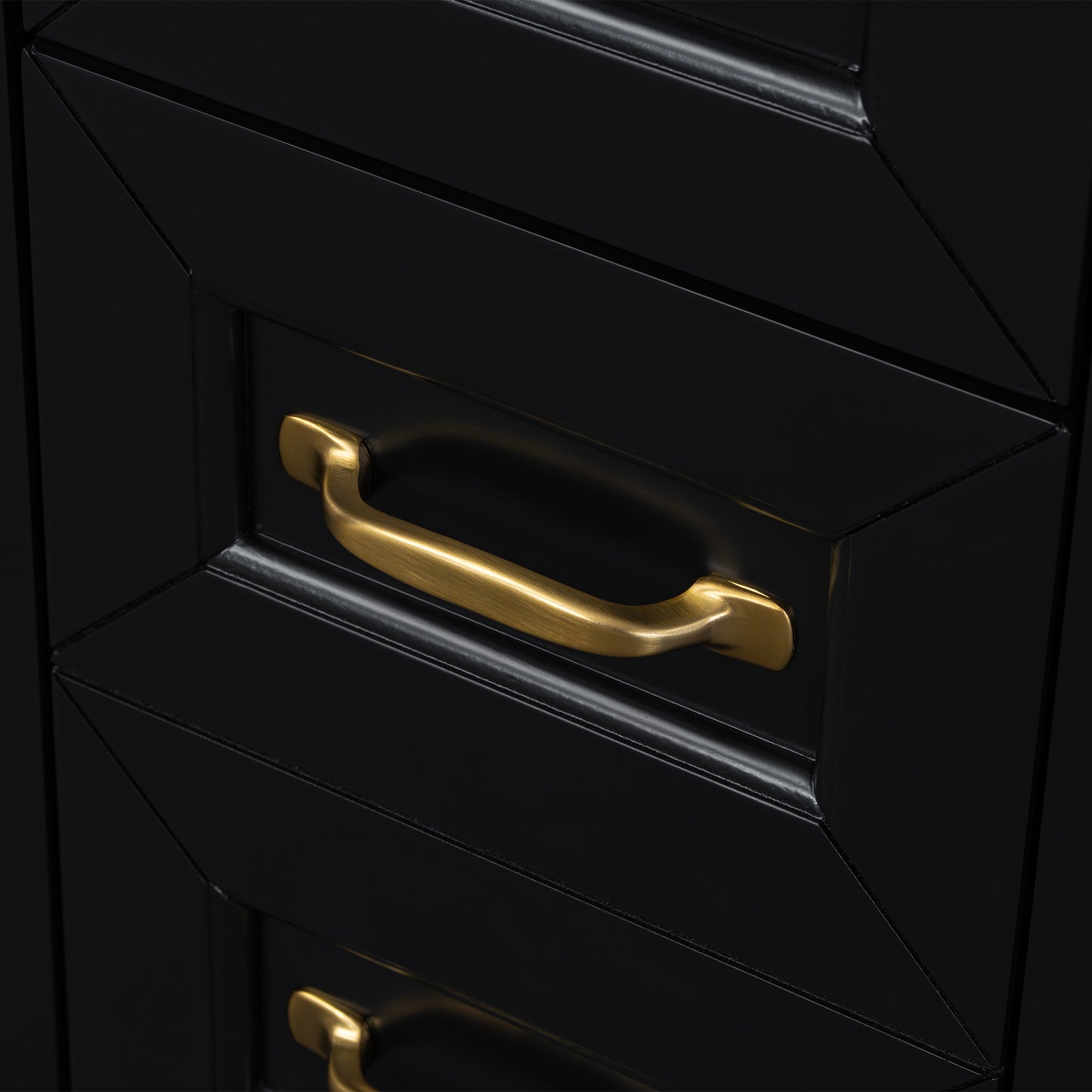 VanityFus 36-in Black Bathroom Vanity Single Sink Combo Ceramic Top 2 Soft Close Doors 3 drawers Undermount