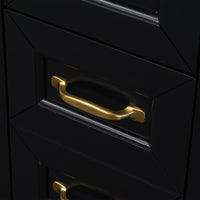 VanityFus 36-in Black Bathroom Vanity Single Sink Combo Ceramic Top 2 Soft Close Doors 3 drawers Undermount