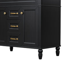 VanityFus 36-in Black Bathroom Vanity Single Sink Combo Ceramic Top 2 Soft Close Doors 3 drawers Undermount