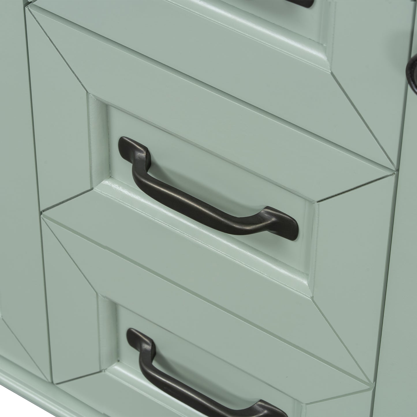 VanityFus 36-in Green Bathroom Vanity Single Sink Combo Ceramic Top 2 Soft Close Doors 3 drawers Undermount