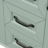 VanityFus 36-in Green Bathroom Vanity Single Sink Combo Ceramic Top 2 Soft Close Doors 3 drawers Undermount