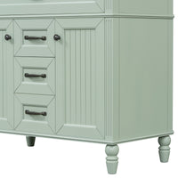 VanityFus 36-in Green Bathroom Vanity Single Sink Combo Ceramic Top 2 Soft Close Doors 3 drawers Undermount