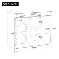 VanityFus 36-in Black Bathroom Vanity Single Sink Combo Ceramic Top 1 Soft Close Door 4 drawers Undermount Adjustable Shelves