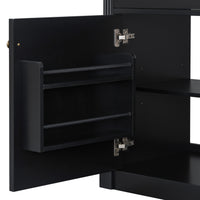 VanityFus 36-in Black Bathroom Vanity Single Sink Combo Ceramic Top 1 Soft Close Door 4 drawers Undermount Adjustable Shelves