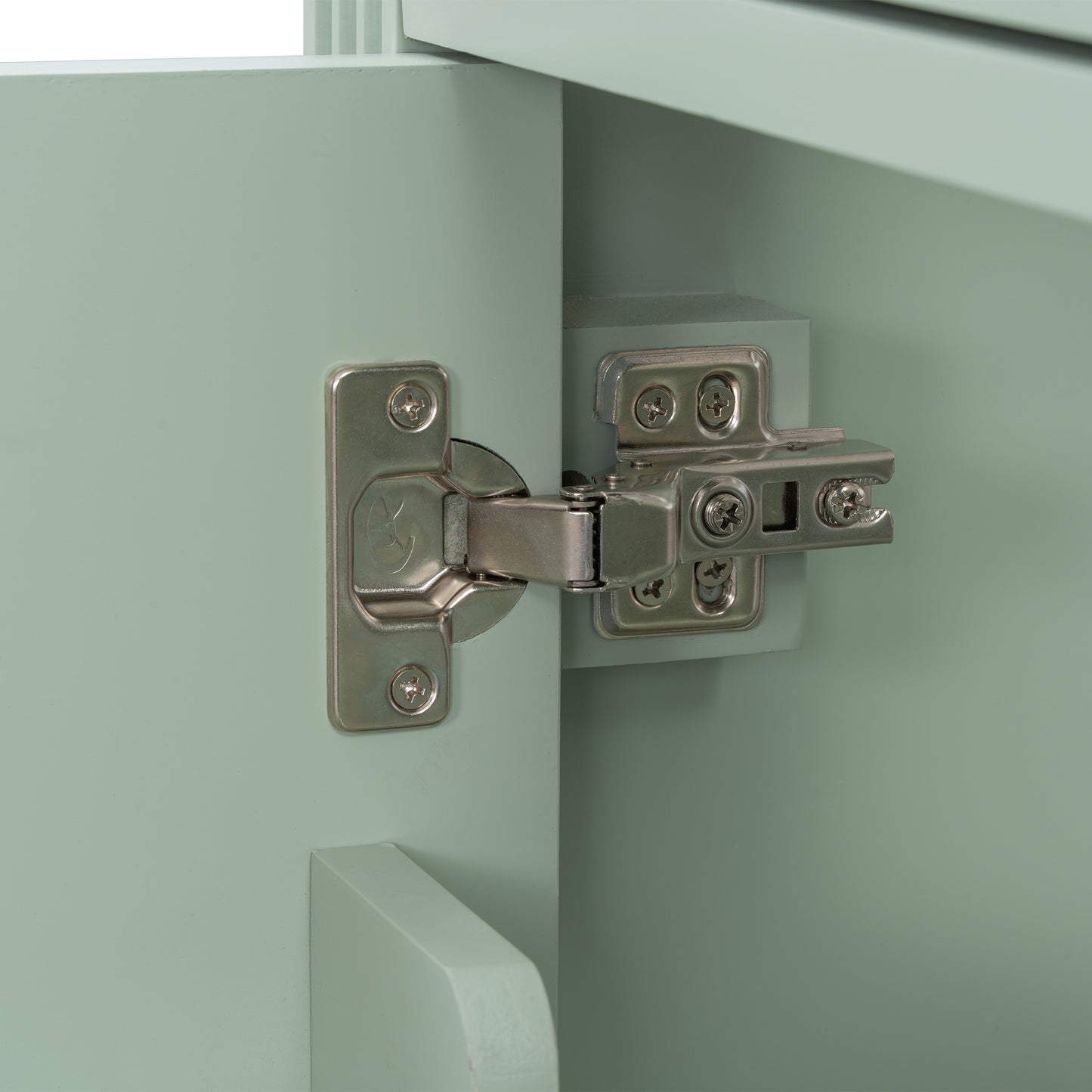 VanityFus 36-in Green Bathroom Vanity Single Sink Combo Ceramic Top 1 Soft Close Door 4 drawers Undermount Adjustable Shelves