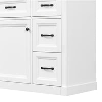 VanityFus 36-in White Bathroom Vanity Single Sink Combo Ceramic Top 1 Soft Close Door 4 drawers Undermount Adjustable Shelves