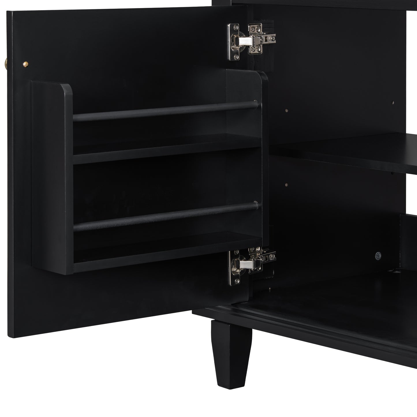 VanityFus 36-in Black Bathroom Vanity Single Sink Combo Ceramic Top 1 Soft Close Door 4 drawers Undermount Adjustable Shelves