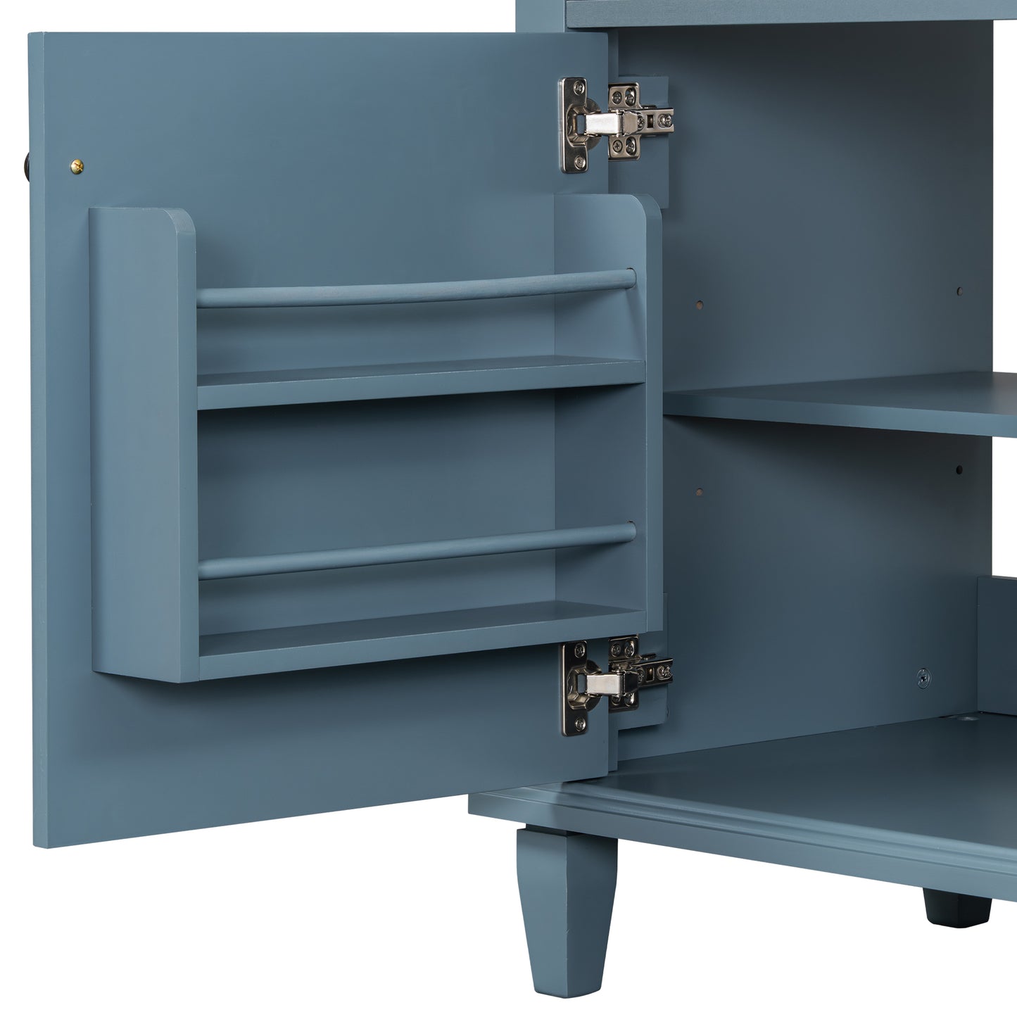 VanityFus 36-in Blue Grey Bathroom Vanity Single Sink Combo Ceramic Top 1 Soft Close Door 4 drawers Undermount Adjustable Shelves