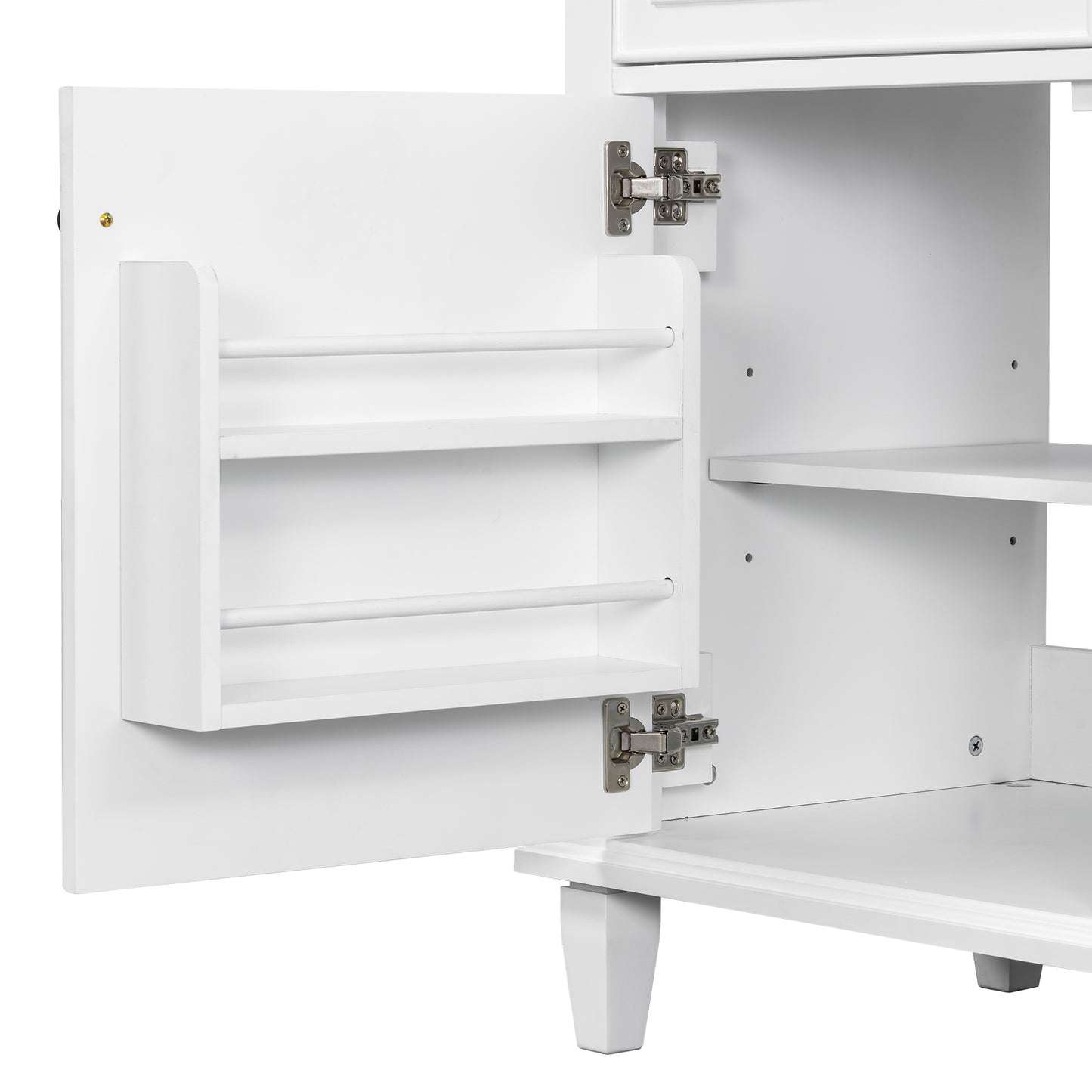 VanityFus 36-in Bathroom Vanity White Single Sink Combo with Ceramic Top 1 Soft Close Door 4 Drawers Adjustable Shelves